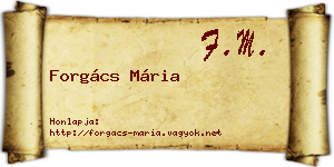 Forgács Mária névjegykártya