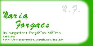 maria forgacs business card